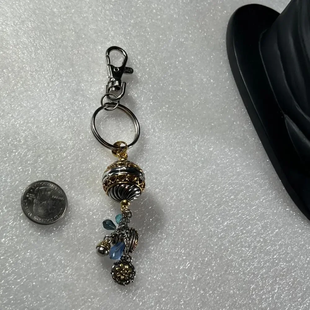 Retro Beaded Ball Hearts Keychain Bag Clip Jeans Clip Accessory NEW